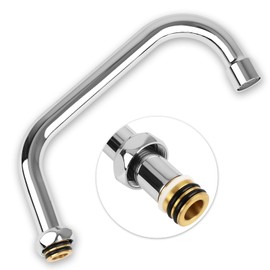 KWODE Brass Swivel Swing Nozzle Spout Replacement Kit for Most T and S Commercial Kitchen Faucet, 8” Spout Reach with MAX 2.2 GPM Aerator