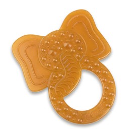GRÜNSPECHT Organic Natural Rubber Teether for Teething Babies, Massages Gums, BPA Free, Soft, Promotes Fine Motor Skills, Elephant (639-00), Brown