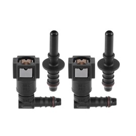 X AUTOHAUX 7.89mm SAE to 5/16 8mm 90 Degree Car Fuel Line Hose Quick Release Connector Disconnect Hose Nylon 2 Set