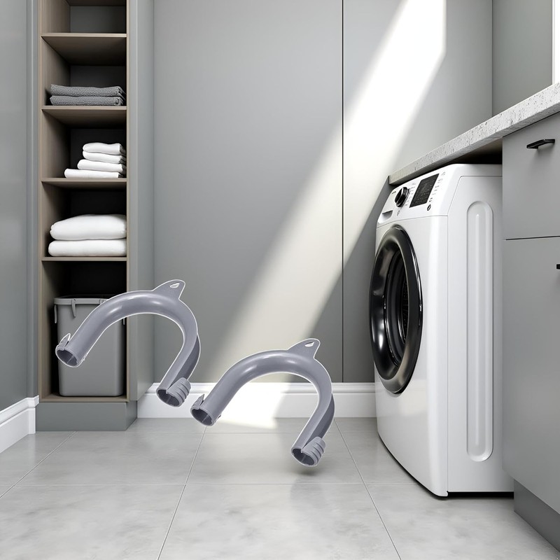 2Pcs Gray Clothes Washer Drain Hose Holder - U-Shape Washing