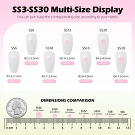 Meibite Mocha Rose Flatback Rhinestones, Glass Rhinestones for Nail Art and Craft, Glue Fix, Loose Crystal Gemstones(Mocha Rose, SS20, 1440pcs, 4.6-4.8mm)