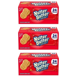 Nutter 3 PACK - Nutter Butter Peanut Butter Sandwich Cookies, 1.9OZ (24 pk.)