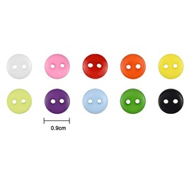 Kioiner 750 Pcs Colorful Resin Buttons in 10 Colors, 9mm Sewing Buttons Small Craft Buttons Round 2 Holes Flatback Buttons with Box for Children Sweater Crafts Sewing Painting Replacemen Scrapbooking DIY Handmade Decoration