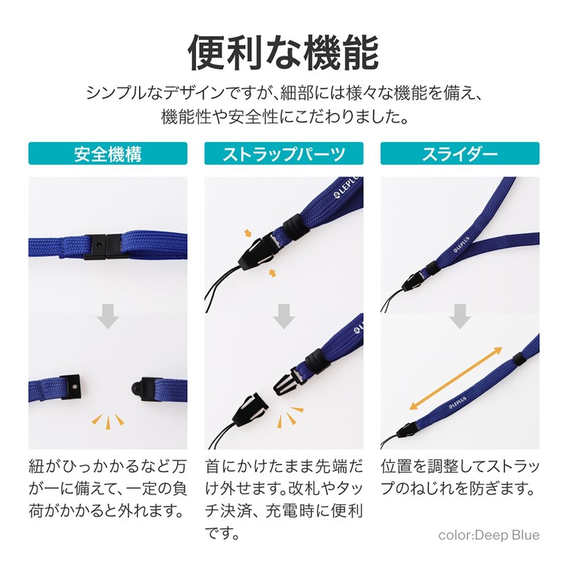 Luplus LP-NS06BK Smartphone (General Purpose) Multifunctional Neck Strap, PALLET, Black,