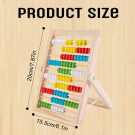 hioseyre Gaaines Abacus Calculation Frame Counting 10-Row 100 Beads Wooden Slide Rule Toys Calculation Aid Educational for Math Arithmetic