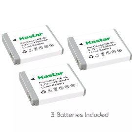 For Canon Kastar NB-6L Battery for Canon PowerShot D10, D20, D30, ELPH 500 HS, S90, S95