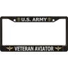 U.S. Army Veteran Aviator Black License Plate Frame