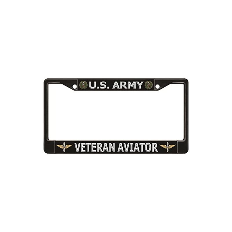 U.S. Army Veteran Aviator Black License Plate Frame