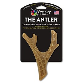 Spunky pup Antler Nylon Chew Toy, Chicken Flavored Nylon Dog Chew Toy, Promotes Dental Health - Antler, Elk