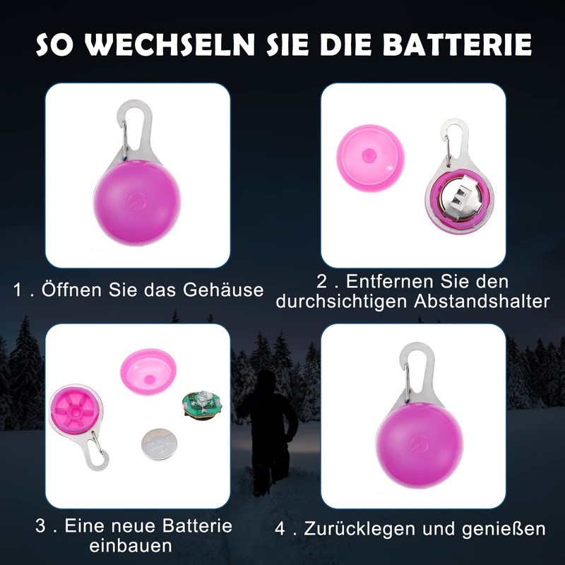 Faburo 6pcs Dog Light Pendant Safety Clip-On LED Light 3