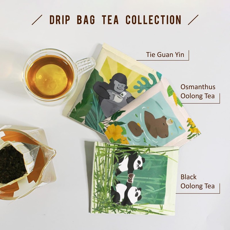 Fonming Tea Osmanthus Oolong Tea Quick Brew Drip Bags (hanging