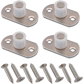 4 Pcs Sliding BarnPocket Door Rails Door Floor Guide Nylon Wheel Durable Pocket Door Bottom Floor Guide Roller Bracket Guides with 8PCS M4 Screws for Home Doors Closet Furniture