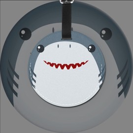 Luggage Tag Shark Face, Pu Leather Bag Travel Suitcases Id Identifier Baggage Label for Women Men Boys Girls