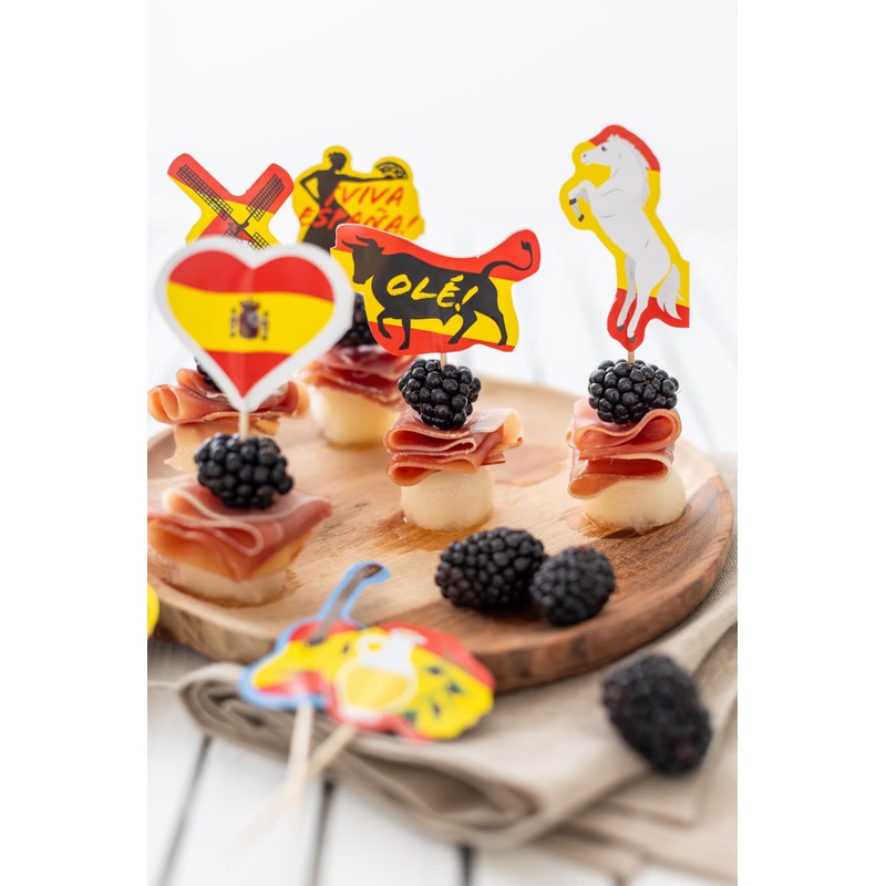 Spain Madrid Muffin Picks for Country Party Decoration and Theme