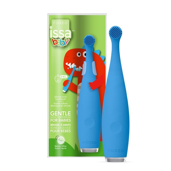 FOREO ISSA baby Gentle Sonic Toothbrush for Babies Aged 0 to 4, Bubble Blue