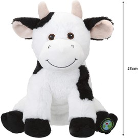 VFM - Cow 28cm Eco Friendly Toy - Super Soft Cuddly Farm Animal Fluffy Plush With Embroidered Details Made From 100% Recycled Material - Your Planet