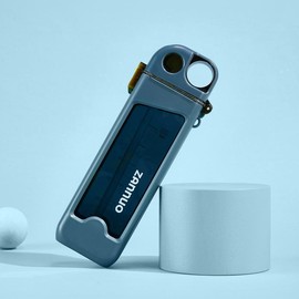 Square Sports Water Bottle with Straw for Kids and Students - 350ml/11.83oz, Compact & Leakproof, Scale Marked, BPA-Free, Durable, Portable, Summer Straw Water Bottle for Outdoor Activities, Travel, Restaurants, Cafes - Color: Blue