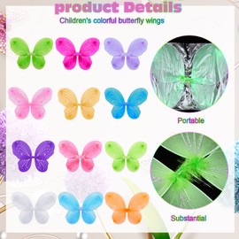 Wettarn 24 Pcs Girls Butterfly Wings Bulk, Angel Wings Princess Costume Wings for Kids Dress up Fairy Costume Accessories Birthday Theme Parties