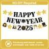 Happy New Year Banner2025, No-Diy New Years Decorations Banner, Glitter