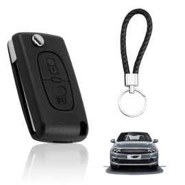 2 Button Car Key Casing, Key Shell Car Replacement Key Compatible with Peugeot CE0523 207 307 308 407 607 and Citroën C2 C3 C4 C5 C6, Robust Replacement Key Shell