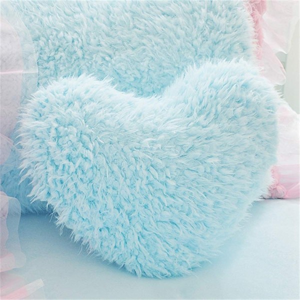 MooWoo Fluffy Heart Throw Pillow with Pillow Cover and Insert,