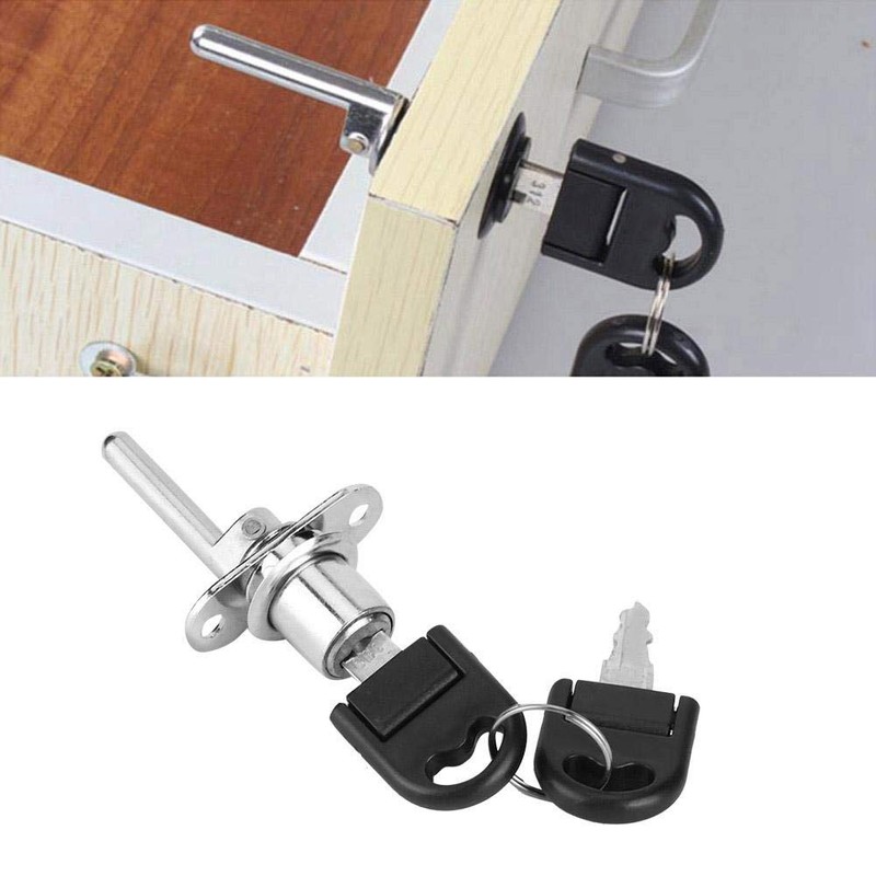 Rustproof, Durable Filing Cabinet Lock, 2-Part Drawer Lock, Desk Cabinet
