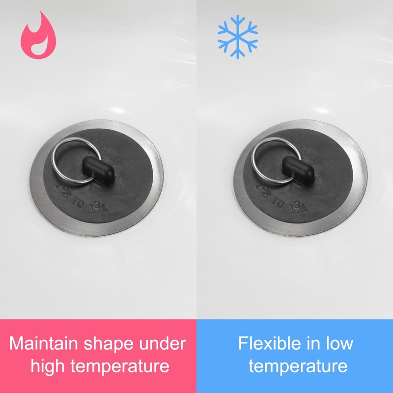 sourcing map 4Pcs Drain Stoppers, 4 Sizes Rubber Bathtub Stopper