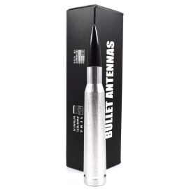 VMS RACING Anti-Theft Retractable Silver 50 Caliber Black Bullet Antenna For All Dodge RAM