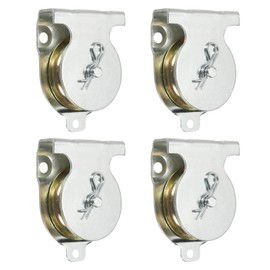 PATIKIL Ceiling Mount Single Pulley, 4 Pack 2 Inch Diameter Wall Mounted Single Pulley for 10mm/0.39" Wire Rope