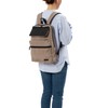 Mustache BNB-4442 Men's Women's A4 Storage Backpack, Matte Polyester, beige