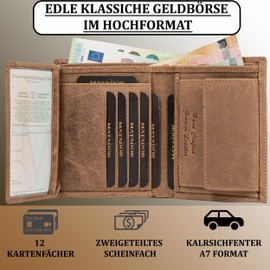 MATADOR 6402 Men's Unisex Wallet Women, light brown, Vintage