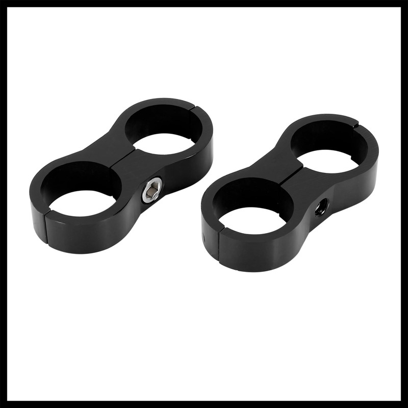 Hihaha 4pcs Black AN12 24mm Car Hose Separator Clamp Adapter
