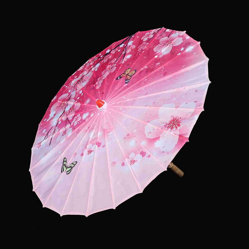 Women Handmade Umbrella Windproof Chinese Classical Dance Umbrella(Pink)