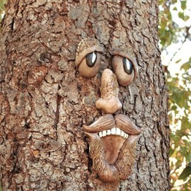 HARGIO Gardening Miscellaneous Goods Tree Face Garden Ornaments Tree Decoration Figurine Unique Face Garden Miscellaneous Goods Garden Object Garden Art Decoration Tree Decoration Garden Decoration
