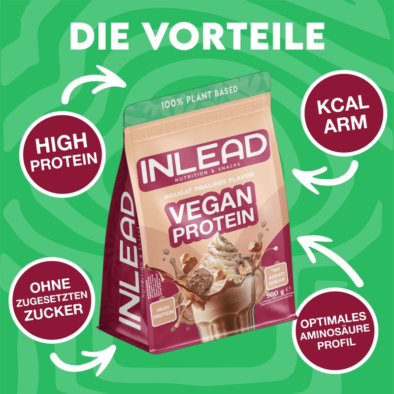 Inlead Vegan Protein - Nougat Pralines | Creamy Consistency -