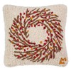 Chandler 4 Corners Artist-Designed Bittersweet Wreath Hand-Hooked Wool Decorative Throw