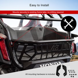 Tusk Cargo Barricade Black Powder Coated Compatible with Honda Talon 1000X/R 2019-2025/1000X-4 2020-2025/1000XS/XS-4 2023