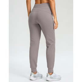 G Gradual Women's Fleece Lined Joggers 28"/30"/32" High Waisted Sweatpants Water Resistant Thermal Warm Pants Zipper Pockets(Dusty Grey,30-Small)