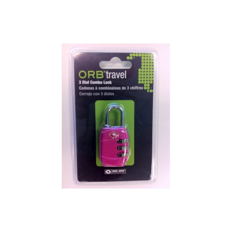 ORB Travel TSA Approved 3 Dial Metal combination Padlock