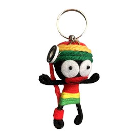 Reggae Voodoo String Doll Keychain, 7cm