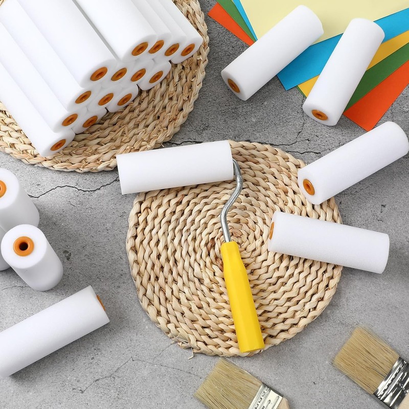10 Pcs 4 Inch Foam Paint Roller High Density Foam