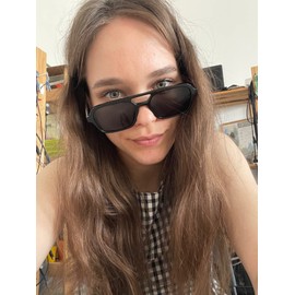 FEISEDY Vintage Square 70s Flat Aviator Sunglasses Women Men Metal Design Shades B2752