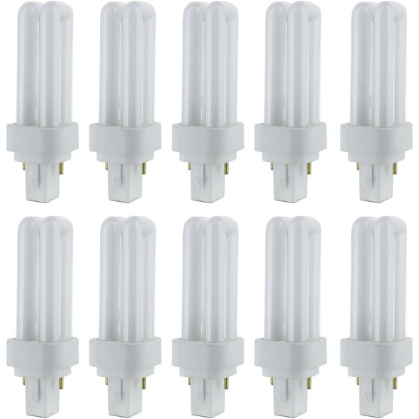 Diodesy- Pack of 10 PLD9/SP27K Compact Fluorescent Light Bulb, Double