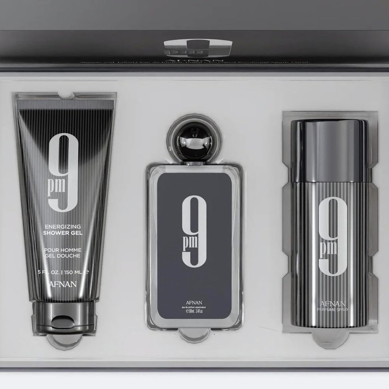 Afnan 9 Pm 3 Piece Set for Men, (3.4 Oz