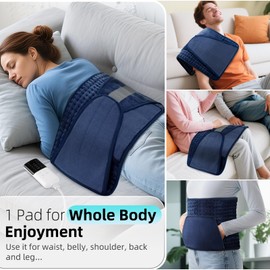 Electric Heating Blanket Against Back Pain, 30 x 120 cm Heat Pad for Regular Pain, Heated Hand Warmer, 10 Heat Settings, Automatic Shut-Off, Quick Heat Hand Warmer, Machine Washable