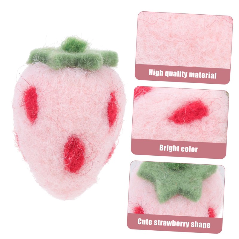 DOITOOL 10pcs Cute Felt Strawberry Crafts Hairband Decor for Home