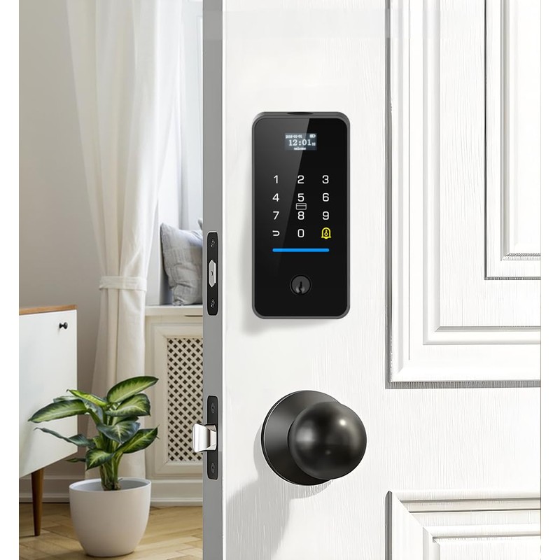 eLinkSmart Fingerprint Keyless Entry Door Lock with Door Magnetic Sensor,