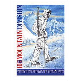 Vintage Ski World Soldier In Italy 10th Mountain Division Poster, Size 18 x 24 inches