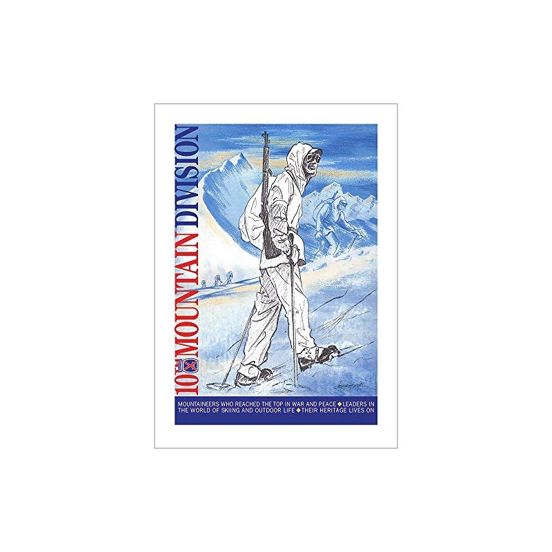 Vintage Ski World Soldier In Italy 10th Mountain Division Poster,