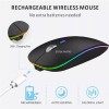 Uiosmuph LED Wireless Mouse, Uiosmuph G12 Slim Rechargeable Wireless Silent